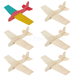 Unfinished Blank Wooden Toys, for Children DIY Hand Painting Crafts, Assembly 3D Plane, Pale Goldenrod, 21.5x25.7x6.1cm(DIY-WH0304-572)