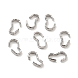 Non-Tarnish 304 Stainless Steel Quick Link Connectors, Chain Findings, Number 3 Shaped Clasps, Stainless Steel Color, 7.7x4.5x1.5mm(STAS-P336-05C-P)