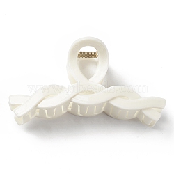Plastic Claw Hair Clips, with Iron Findings, Hair Accessories for Girls, White, 62x112x42mm(PHAR-G005-02)