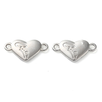 Alloy Pendant, Lead Free & Cadmium Free, Heart, Platinum, 10.5x20.5x2.5mm, Hole: 1.8mm