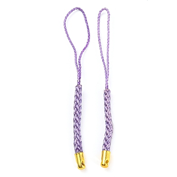 Polyester Cord Mobile Straps, with Golden Plated Iron Findings, Medium Purple, 7.6~8.1cm