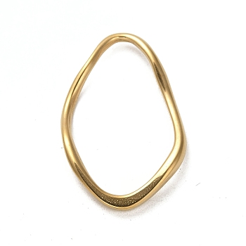304 Stainless Steel Linking Rings, Twisted Teardrop, Golden, 46x29.5x3.5mm, Inner Diameter: 40.2x23.5mm