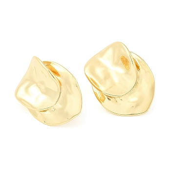 Brass Twist Stud Earrings, Long-Lasting Plated, Lead Free & Cadmium Free, Real 18K Gold Plated, 26.5x21mm