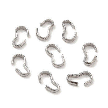 304 Stainless Steel Quick Link Connectors, Chain Findings, Number 3 Shaped Clasps, Stainless Steel Color, 7.7x4.5x1.5mm