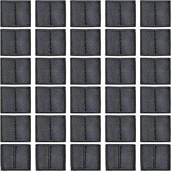 PU Leather Drawstring Stoppers, Drawstring Slider, for Bag, Black, 3.5x3.2x0.4cm