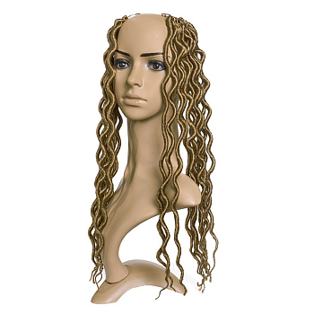 Dreadlocks Braiding Hair for Women, Low Temperature Heat Resistant Fiber, Long & Curly Hair, Light Brown, 18 inch(45.7cm)
