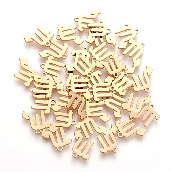 304 Stainless Steel Charms, Constellation/Zodiac Sign, Real 18K Gold Plated, Scorpio, 10.4x10.1x1.1mm, Hole: 1mm