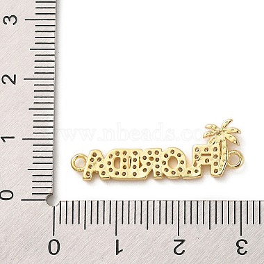 Beach Theme Rack Plating Brass Micro Pave Clear Cubic Zirconia Connector Charms(KK-P261-07A-G)-3