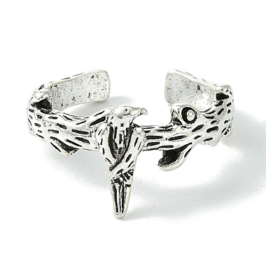 Brid Alloy Open Cuff Rings(RJEW-K275-43AS)-2