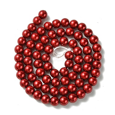 Eco-Friendly Dyed Glass Pearl Round Bead Strands(HY-A002-6mm-M)-3