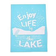 Olycraft Self-Adhesive Silk Screen Printing Stencil, for Painting on Wood, DIY Decoration T-Shirt Fabric, Turquoise, Word Enjoy LIFE by the LAKE, 19.5x14cm, 1pc/set(DIY-OC0008-096)