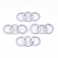 201 Stainless Steel Linking Rings, Quick Link Connectors, Laser Cut, Ring, Stainless Steel Color, 12x1mm, Inner Diameter: 9mm, about 3pcs/set(STAS-N091-127)