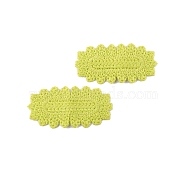 Polyester Oval Cabochons, for Hair Accessories Making, Yellow Green, 67x34mm(PW-WG22328-04)