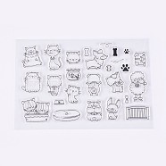 Silicone Stamps, for DIY Scrapbooking, Photo Album Decorative, Cards Making, Cat and Dog, Clear, 6~38x7~33mm(DIY-L010-Y64)