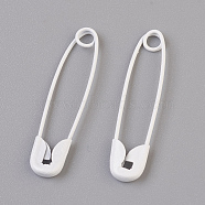 Iron Safety Pins, White, 30x7x2mm, Pin: 0.7mm(IFIN-F149-E18)