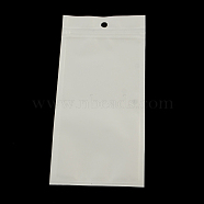 Pearl Film Plastic Zip Lock Bags, Resealable Packaging Bags, with Hang Hole, Top Seal, Self Seal Bag, Rectangle, White, 20x14cm, inner measure: 16x9cm(OPP-R002-06)