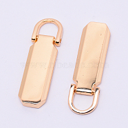 Zinc Alloy Replacement pull-tab Accessories, for Luggage Suitcase Backpack Jacket Bags Coat, Light Gold, 41x12x4mm, Hole: 7x8mm(PALLOY-WH0081-22B)