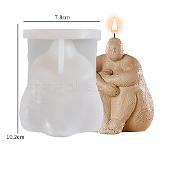 Human DIY Candle Food Grade Silicone Statue Molds, Portrait Sculpture Resin Casting Molds, For UV Resin, Epoxy Resin Jewelry Making, White, 10.2x8cm(CAND-PW0001-254)