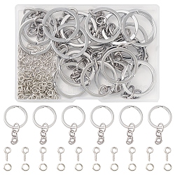 DIY Jewelry Making Finding Kit, Including Alloy Split Key Rings, Iron Screw Eye Pin Peg Bails, Brass Jump Rings, Platinum, 170Pcs/box(DIY-FS0004-91)