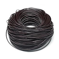 Round Cowhide Leather Cord, Leather Rope String for Bracelets Necklaces, Coconut Brown, 1.5mm, about 100yard/bundle(WL-Q007-1.5mm-6)