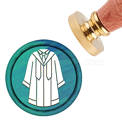 Brass Wax Seal Stamp with Handle, for DIY Scrapbooking, Clothes Pattern, 3.5x1.18 inch(8.9x3cm)(AJEW-WH0184-0173)