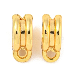 Brass Tube Bails, Long-Lasting Plated, Lead Free & Cadmium Free, Real 18K Gold Plated, 11x8x4mm, Hole: 1.4mm & 5mm(KK-P277-46G)