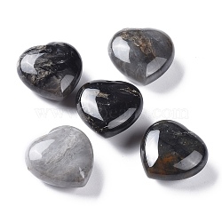 Natural Silver Leaf Jasper Heart Love Stone, Pocket Palm Stone for Reiki Balancing, 30x30x15mm(G-I285-06I)