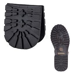 Rubber Anti Skid Wear Resistant Shoes Heel, Raised Grain Repair Sole Pad, for Hiking Shoes, Boot, Black, 209x92x8mm(FIND-WH0021-43)