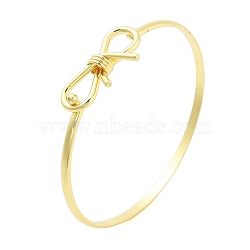 Brass Bowknot Bangles for Women, Real 18K Gold Plated, Inner Diameter: 2-3/8 inch(6cm)(BJEW-Z072-03G-02)