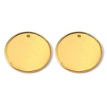 Brass Pendants, Stamping Blank Tag, Flat Round, Golden, 17x1mm, Hole: 1mm