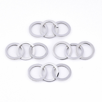 201 Stainless Steel Linking Rings, Quick Link Connectors, Laser Cut, Ring, Stainless Steel Color, 12x1mm, Inner Diameter: 9mm, about 3pcs/set