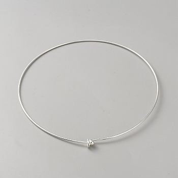 Iron Choker Necklace Making, Rigid Necklaces, Platinum, Inner Diameter: 5.71 inch(14.5cm), 2~13mm
