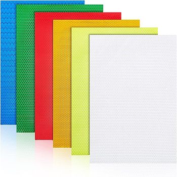 CHGCRAFT 10 Sheets 6 Colors Waterproof Luminous Plastic Self-Adhesive Stickers, for Bicycles Decorative Presents, Rectangle, Mixed Color, 30x20x0.05cm