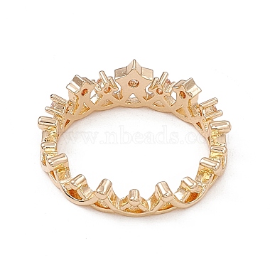 Clear Cubic Zirconia Star Crown Finger Ring(RJEW-G280-01G)-3