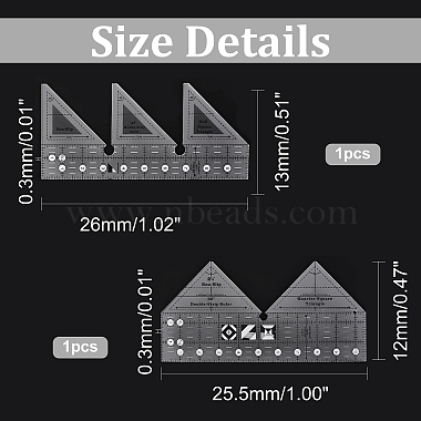 2Pcs 2 Style Acrylic Quilting Rulers(DIY-AR0002-56)-2