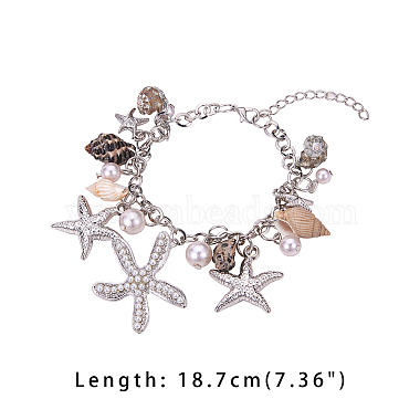 bracelets à breloques tendance pandahall elite(BJEW-PH0004-03-WH)-2