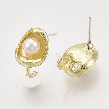 Light Gold White Alloy Stud Earring Findings