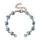 Square Faceted Glass Beaded Link Chain Bracelet Making(AJEW-JB01150-48)-1