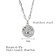 Stainless Steel Rhinestone Flat Round with Eye Pendant Necklaces(LS9934-2)-2
