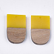 Resin & Walnut Wood Pendants(X-RESI-S358-34G)-2