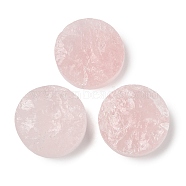 Natural Rose Quartz Cabochons, Flat Round, 25x7~10.5mm(G-K338-39E-02)