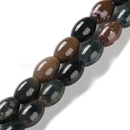 Natural Indian Agate Beads Strands, Rice, 9x6mm, Hole: 1mm, about 44pcs/strand, 15.94 inch(40.5cm)(G-I369-B09-01)