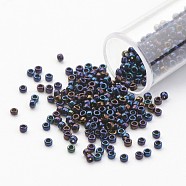 TOHO Japan Seed Beads, 15/0 Import Opaque Glass Round Hole Rocailles, Blue, 1.5x1mm, Hole: 0.5mm(SEED-G001-82)