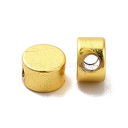 Rack Plating Brass Beads, Long-Lasting Plated, Flat Round, Matte Gold Color, 4x2.5mm, Hole: 1.2mm.(KK-P095-35MG)