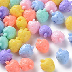 Opaque Acrylic Beads, Strawberry, Mixed Color, 16.5x13x11.5mm, Hole: 3mm(X-SACR-S306-03A)