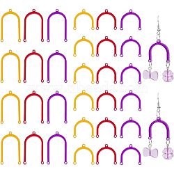 CHGCRAFT 48Pcs 6 Style Transparent Acrylic Chandelier Component Links, 3 Loop Connector, Arch, Mixed Color, 22.5x22.5x3mm and 37.5x22.5x3mm, Hole: 2mm, 8pcs/style(TACR-CA0001-15)