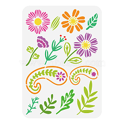 Plastic Drawing Painting Stencils Templates, for Painting on Scrapbook Fabric Tiles Floor Furniture Wood, Rectangle, Flower, 29.7x21cm(DIY-WH0396-691)
