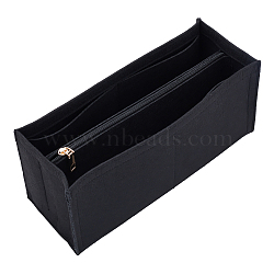 Felt Purse Organizer Inserts, Felt Bag Organizer with Zipper, Handbag & Tote Shaper, Black, 30.5x15x12cm(DIY-WH0304-453A-01)