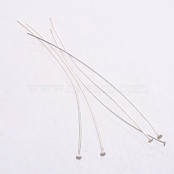 925 Sterling Silver Flat Head Pins, Silver, 49~50x0.5mm, Head: 1.5mm, about 166pcs/20g(STER-K017-50mm-S)