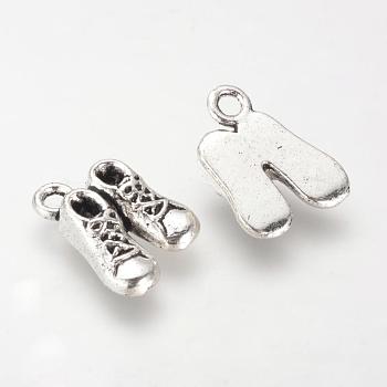 Tibetan Style Alloy Charms, Cadmium Free & Lead Free, Shoes, Antique Silver, 14.5x11x4mm, Hole: 2mm, about 720pcs/1000g